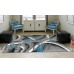 Persian Rugs 2305 Turquoise 6 Foot Round Modern Abstract Area Rug   555828893